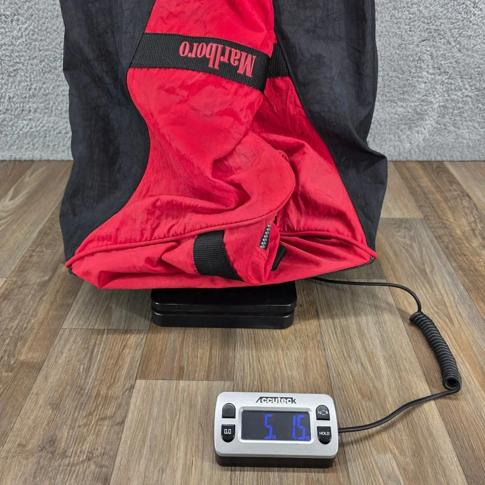 Marlboro Unlimited Gear Red Black Rolling‎ Duffle Bag Vintage 90s Travel Luggage